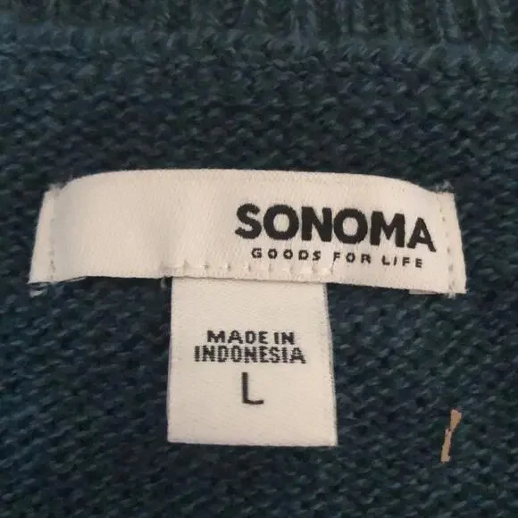 Sonoma Forest Green Long Sleeve Sweater - Size L - Picture 3 of 5